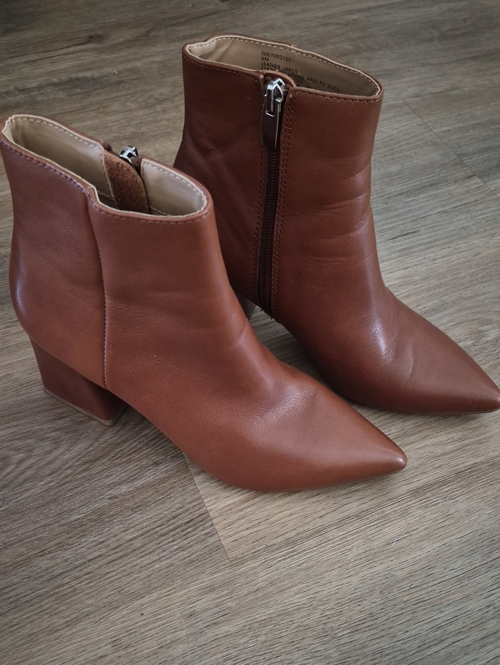 Steve Madden Pointed Toe Ankle Booties in Brown Leather